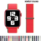 Ремешок нейлоновый для Apple Watch band 44 мм 40 мм 42 мм 38 мм, браслет для смарт-часов, Series 5 4 3 SE 6