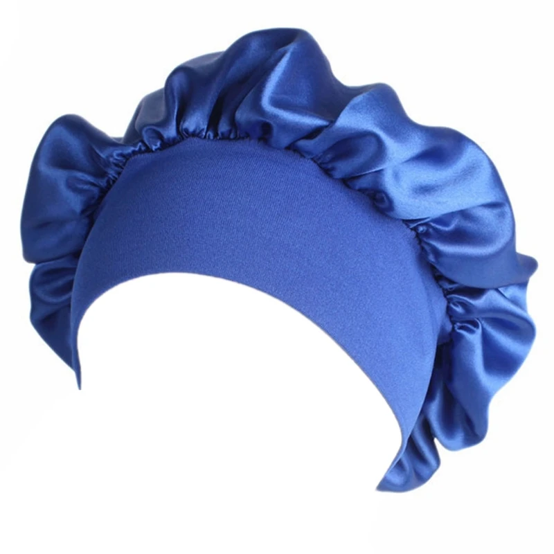 

Women Satin Sleep Cap Full Coverage Soft Night Sleep Hat Cap Chemotherapy Cap C5AF
