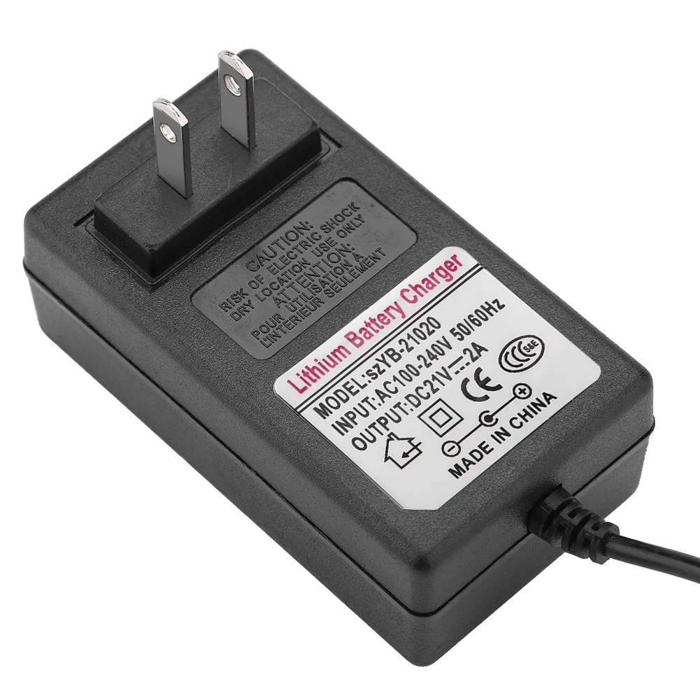 Зарядное устройство для литиевых аккумуляторов 21 в пост. Тока 2 А вилка ЕС/США 100 240