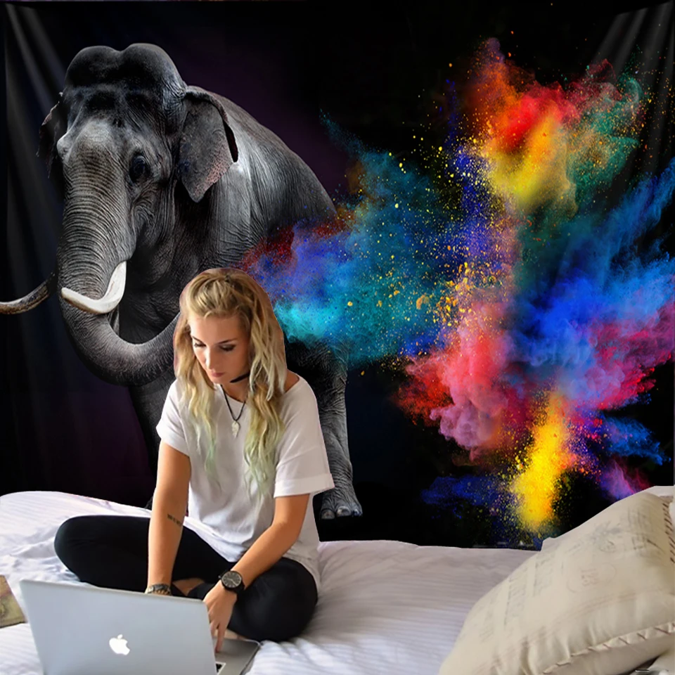 Индийский Слон расписанный вручную лидер продаж гобелен настенное пляжное