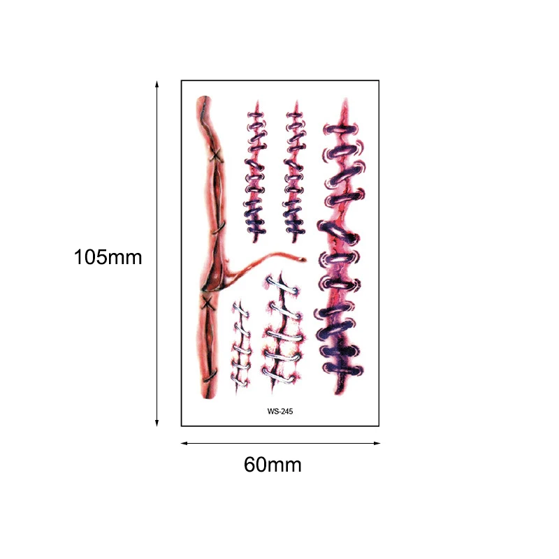 30 шт./компл. Хэллоуин ужасная рана Лицо со шрамом одноразовые временные