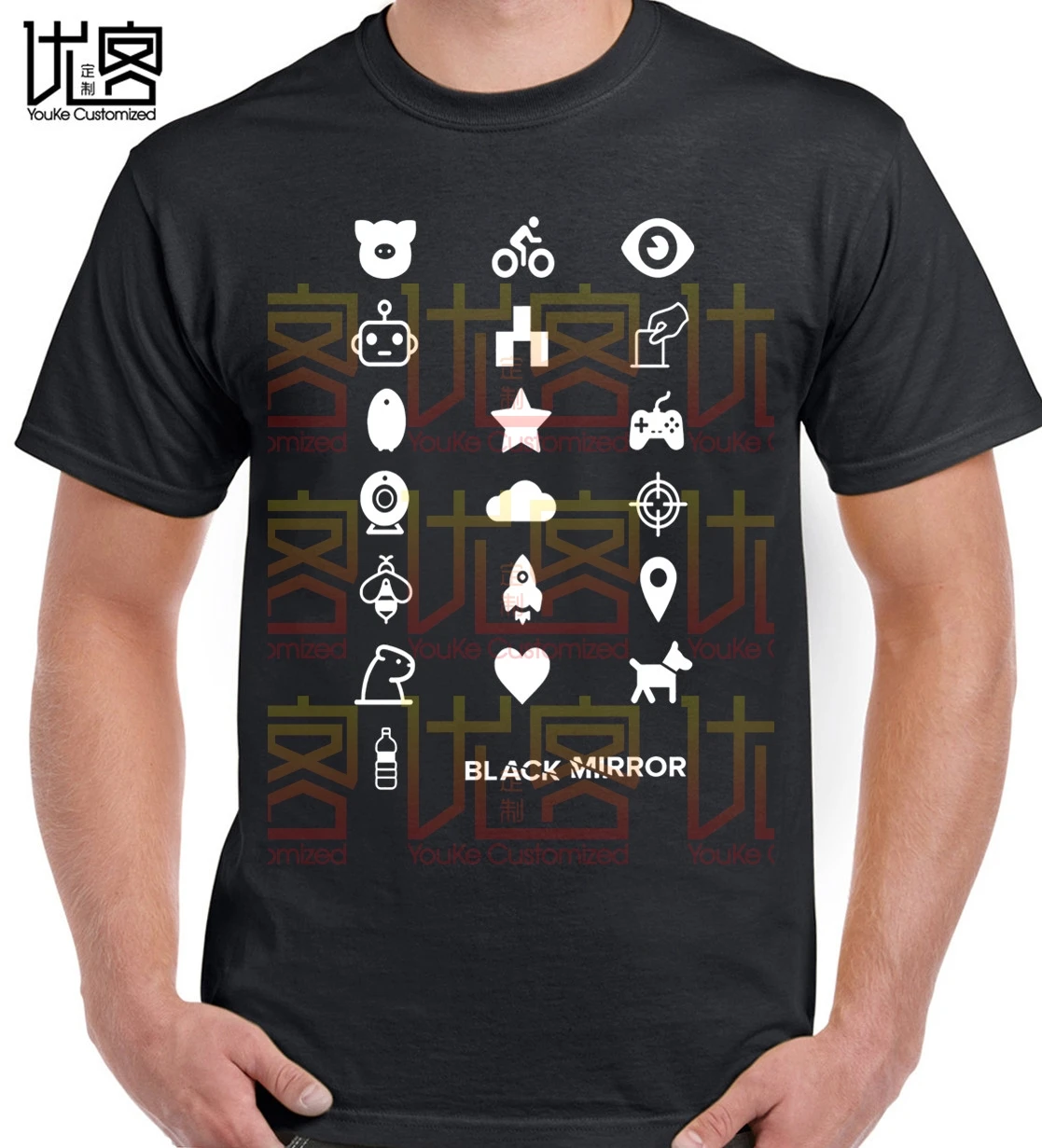 Черная зеркальная телевизионная повседневная одежда модная новинка мужские