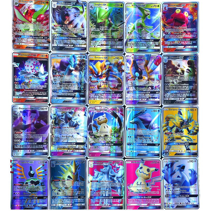 Покемон французская карточка GX бирка не повторяющиеся Сияющие карты игра битва
