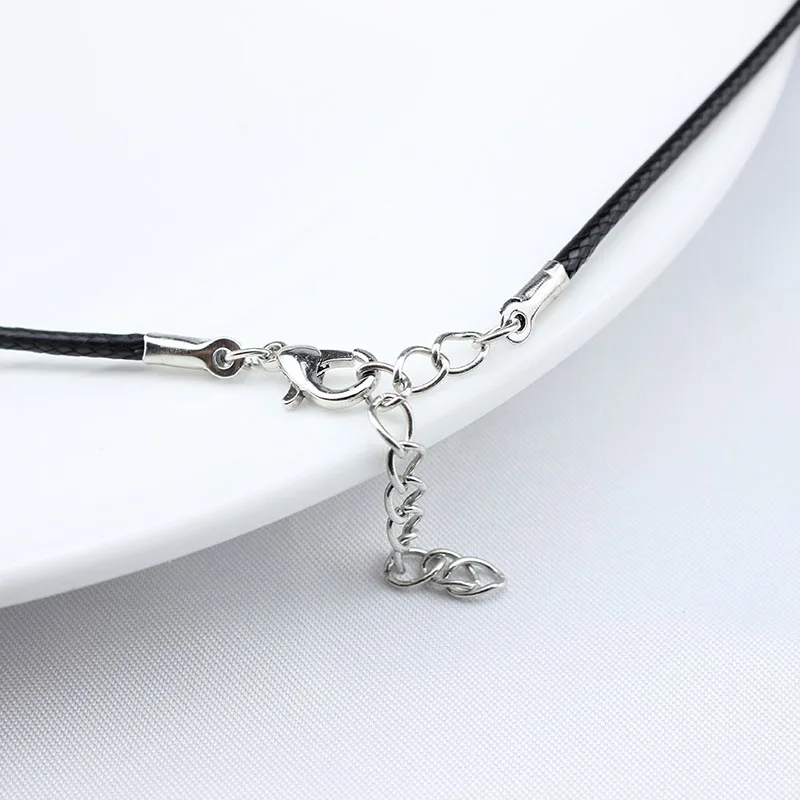 10 шт. корейская мода оптовая продажа черный кожаный шнур Вощеная Веревка цепочка