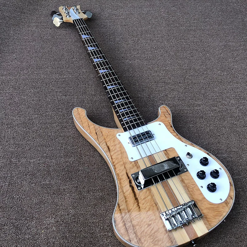 

High quality 5 String Bass Electric Guitar,Ricken 4003 Bass Guitar,Map finishes on front and back,neck through the body,free shi