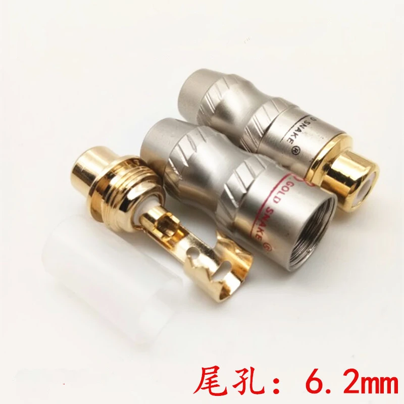 Медный позолоченный переходник для аудиоразъема штекер RCA/гнездо RCA Hi-Fi-звука |