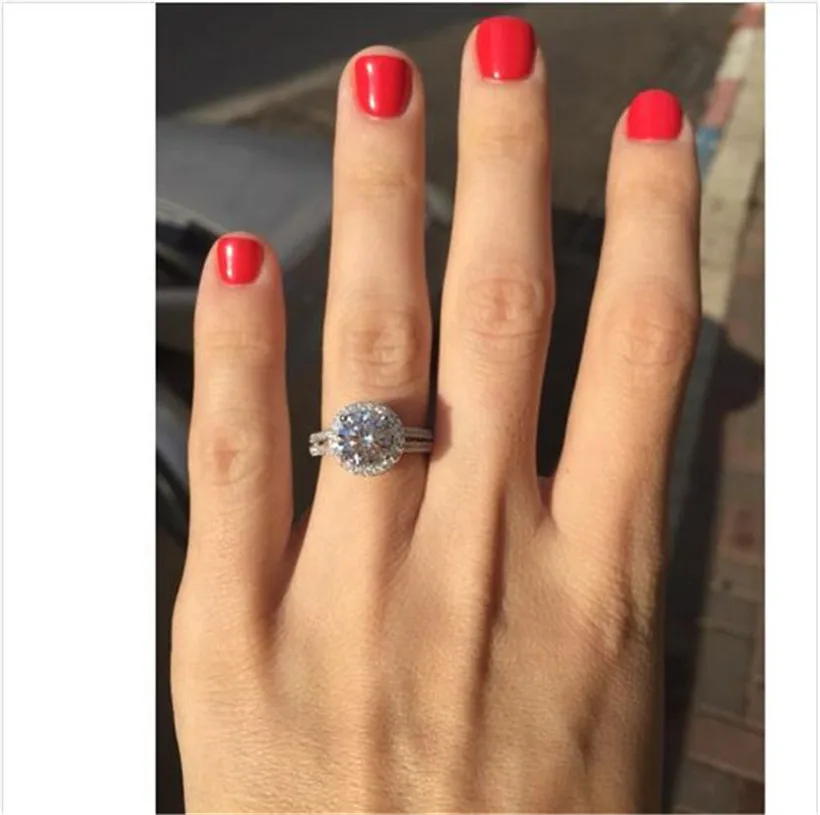 Акция! Настоящее солидное 100% 925 серебро и золото свадебное кольцо ювелирное