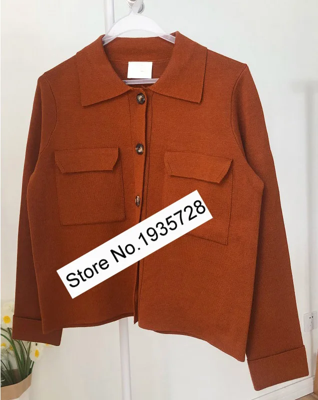 caramel colour Женская шерстяная смесь с длинным рукавом трикотажная куртка топ-Женский вязаный кардиган свитер Топ - Цвет: caramel colour