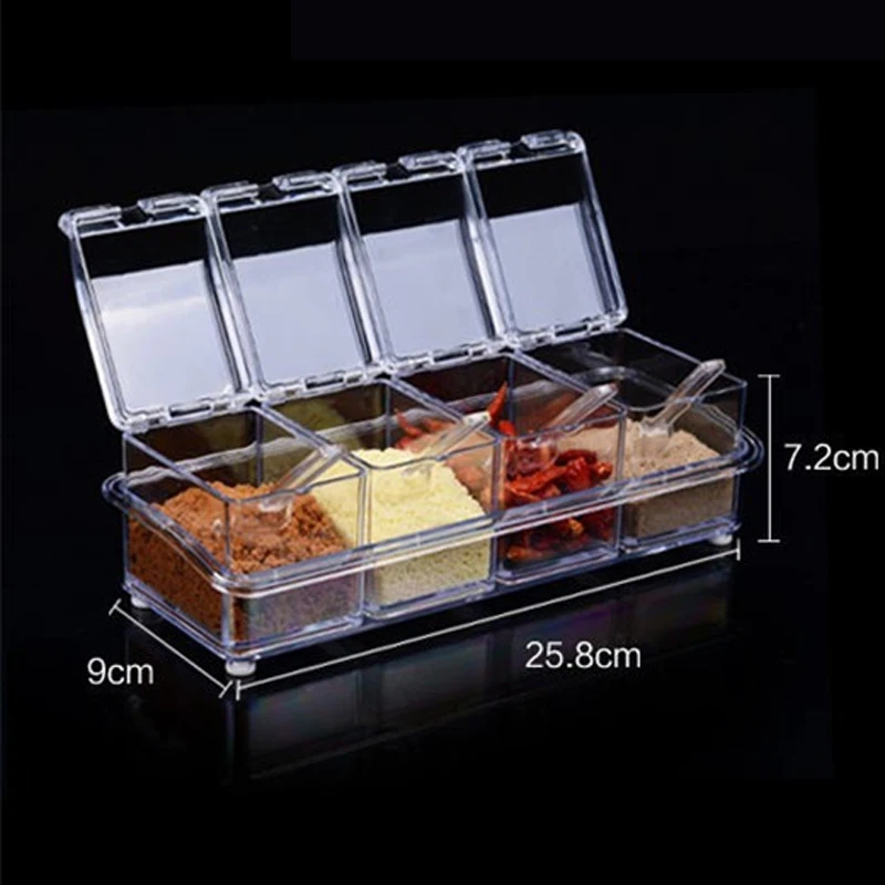 4 шт./компл. прозрачная коробка для приправ фотоэлементы фотоемкость с