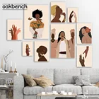 Абстрактный постер, африканские и американские женщины, холст, принты, модные африканские девушки, настенные картины, цветочная живопись, украшение комнаты для девочек