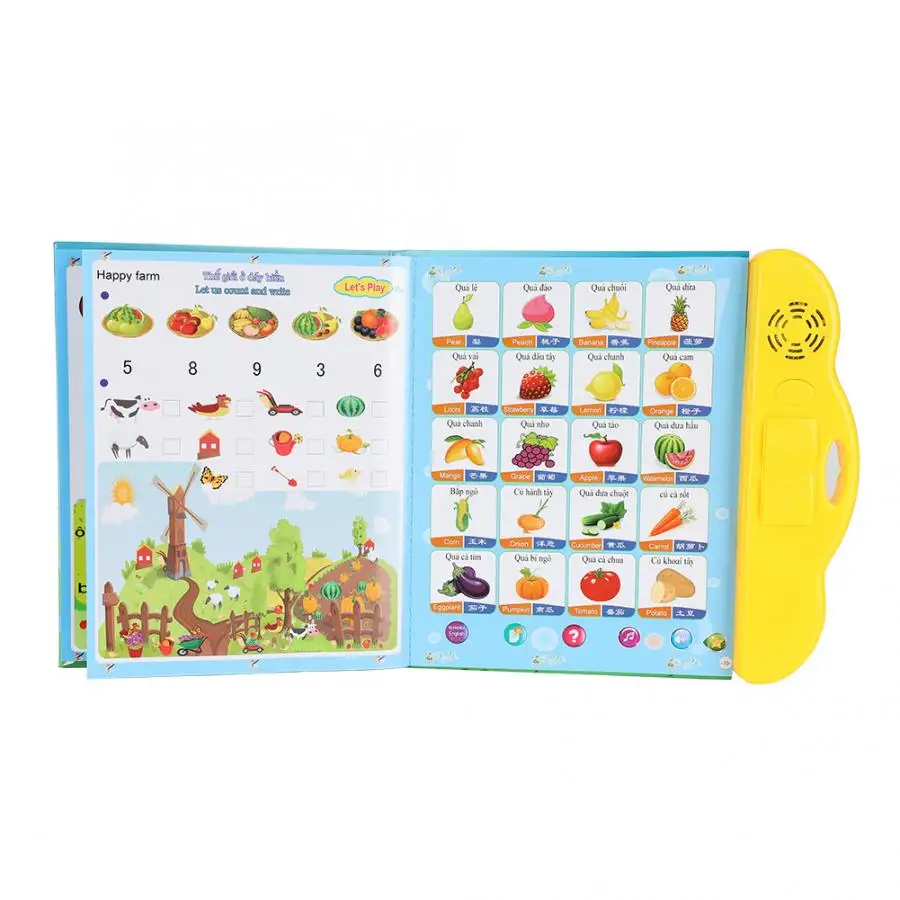 Детская электронная книга обучающая игрушка многофункциональная для чтения