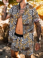 hawaiian set mens clothing printing set short sleeve summer casual floral shirt beach two piece suit 2021 new fashion men sets
