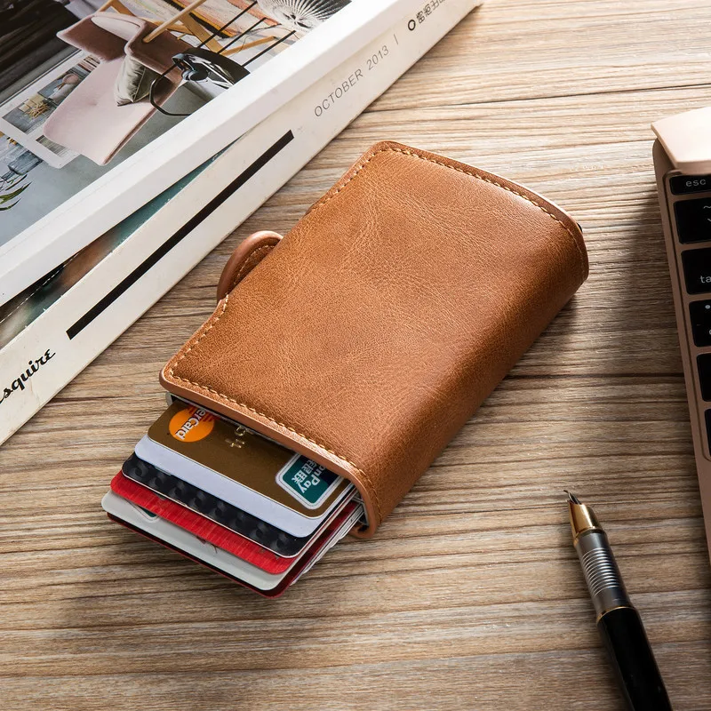 Bycobecy Rfid мужской ID держатель для карт бизнес кредитный унисекс кошелек из