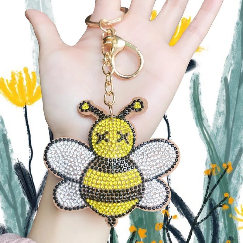 Брелок для ключей с изображением милой пчелы в виде животного подвеска из ткани