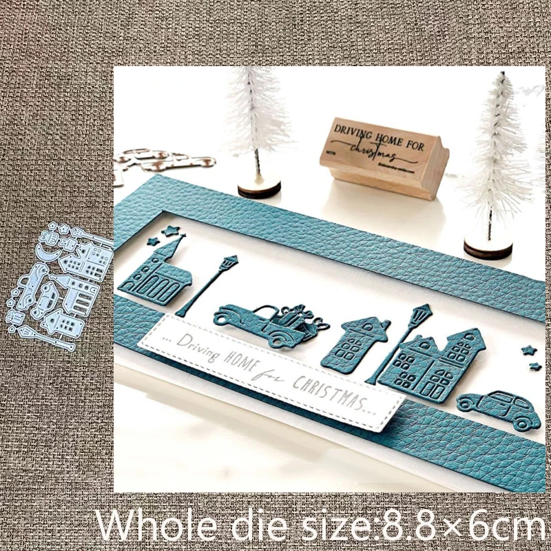 

XLDesign Craft Metal stencil mold Cutting Die Town house street light scrapbook die cuts Album Paper Card Craft Embossing