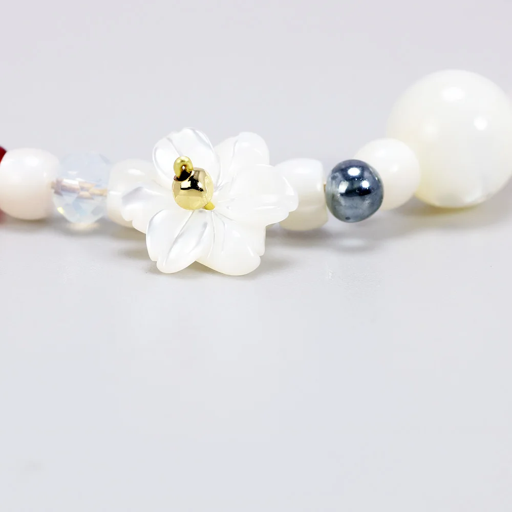 Натуральный много драгоценных камней бусы браслеты Белый Агат ракушка жемчужные