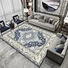 Модный Европейский и американский стиль синий персидский цветок Дворцовый стиль гостиная прикроватный коврик для спальни напольный коврик на заказ