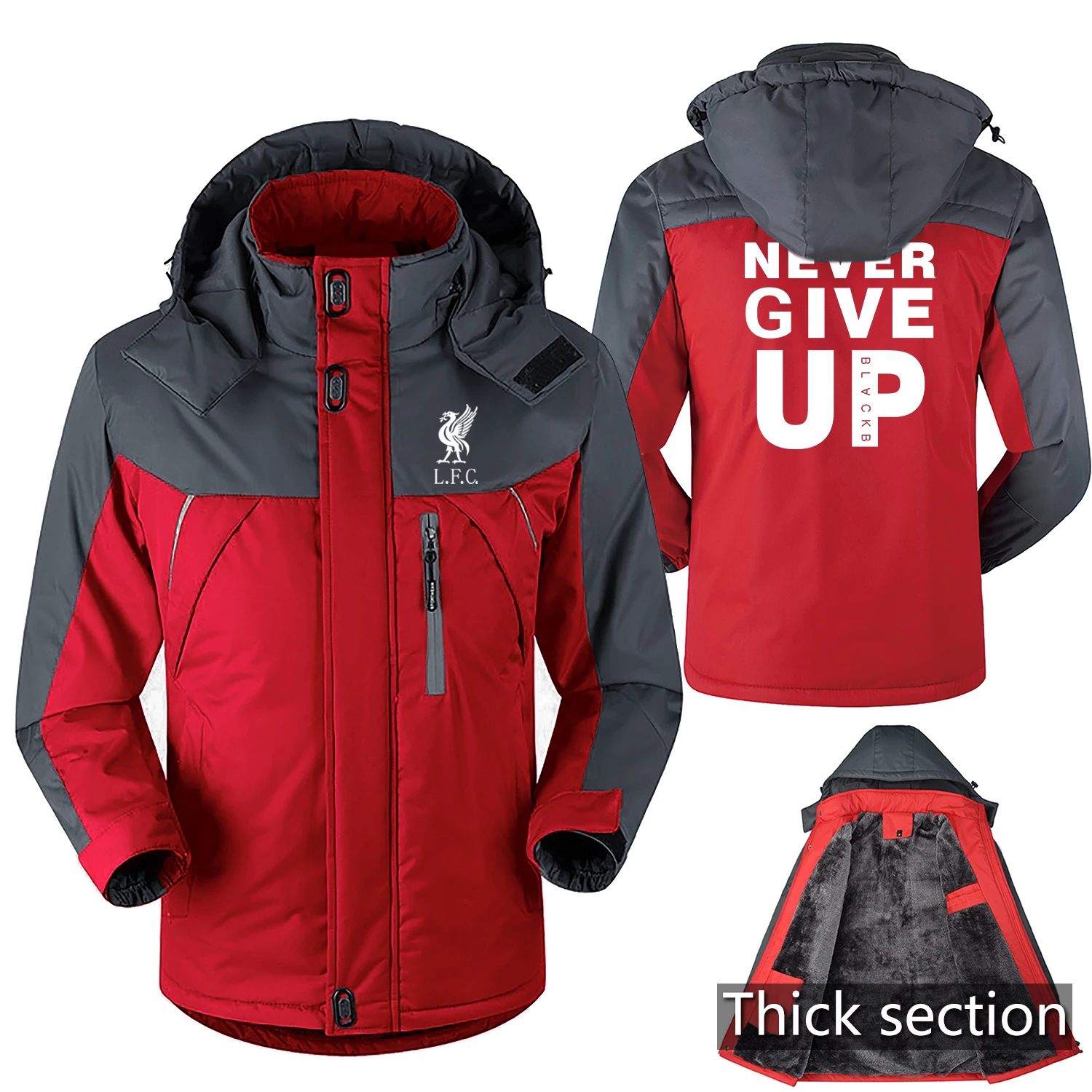HD Новинка tenis masculino Mo Salah Мужское пальто casaco masculi Liverpool Мужская ветрозащитная куртка повседневная Хлопковая мужская зимняя Месси Барселона - Цвет: White-Red cotton
