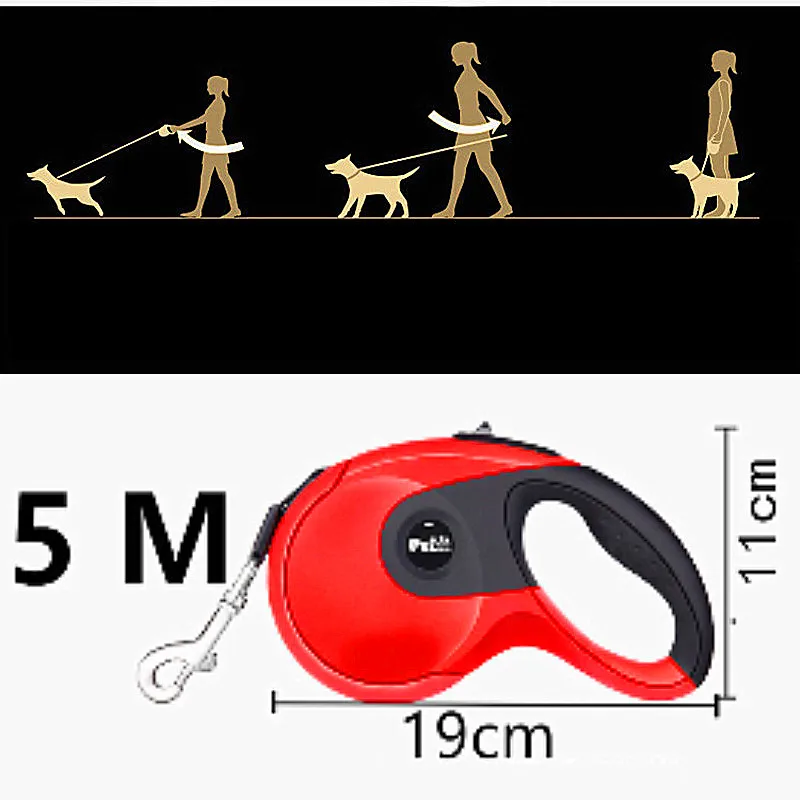 Выдвижной Нейлоновый Поводок для собак 5 м | Дом и сад