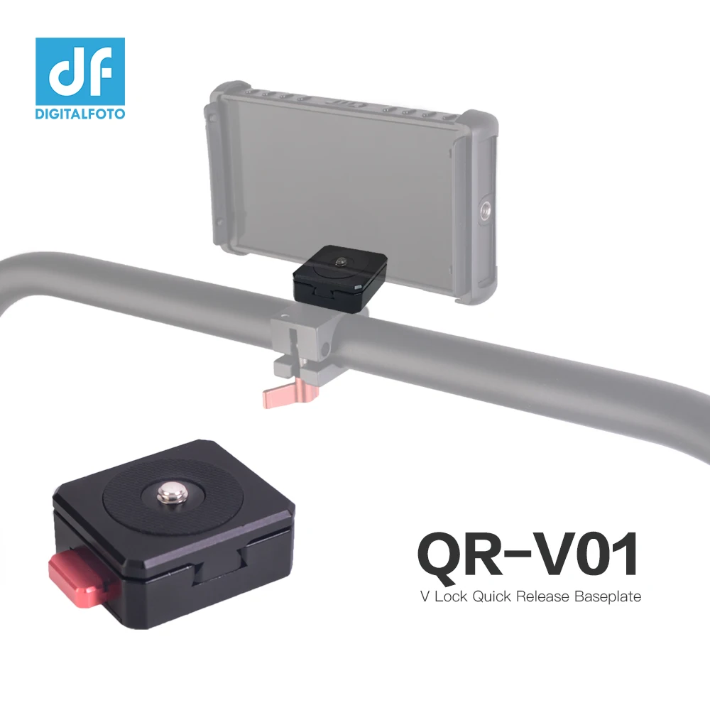 

V Lock Quick Release Baseplate with 25mm Rod Clamp on Rig Ring