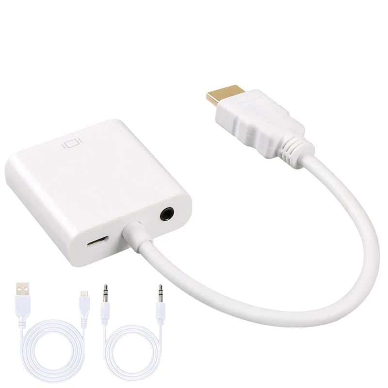 audio power supply Адаптер hdmi-vga кабель конвертер HDMI VGA кабель Поддержка 1080P с аудио кабелем для HD tv xbox PS3 PS4 ноутбука ТВ коробка - Цвет: audio power supply