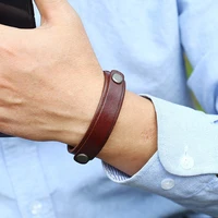 mens genuine leather bracelet adjustable belt buckle wrap wristband braceletsbangles male trendy jewelry