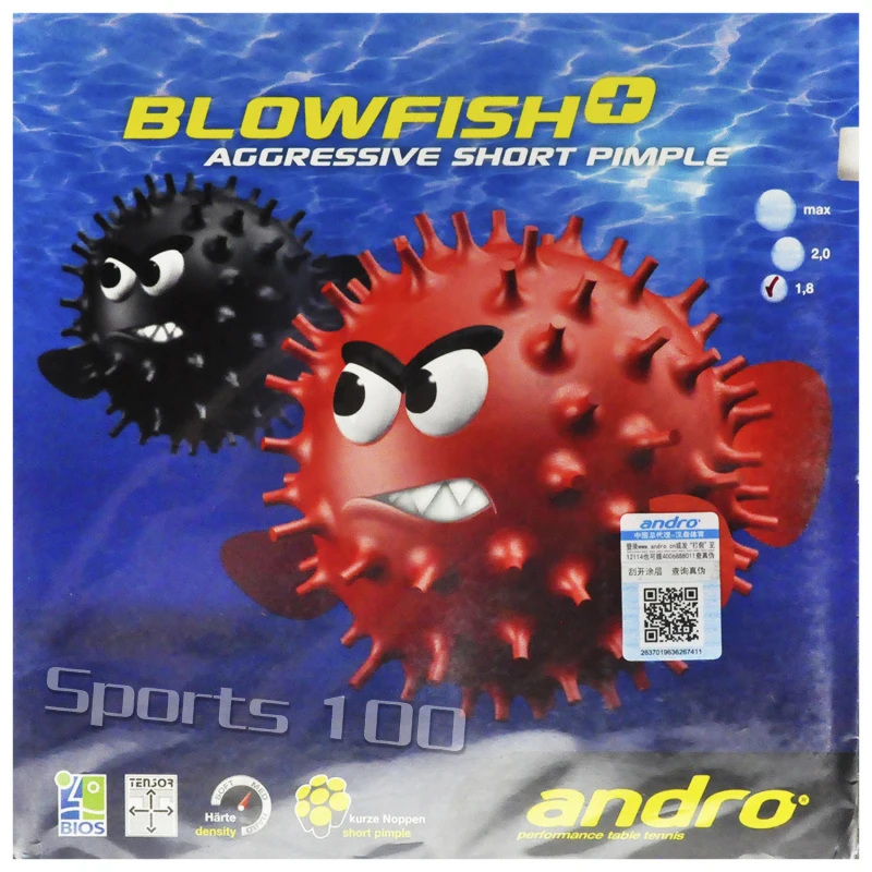 

Andro Table Tennis Rubber Blowfish+ Aggressive Short Pimple Ping Pong Sponge Raw Glue Tenis De Mesa