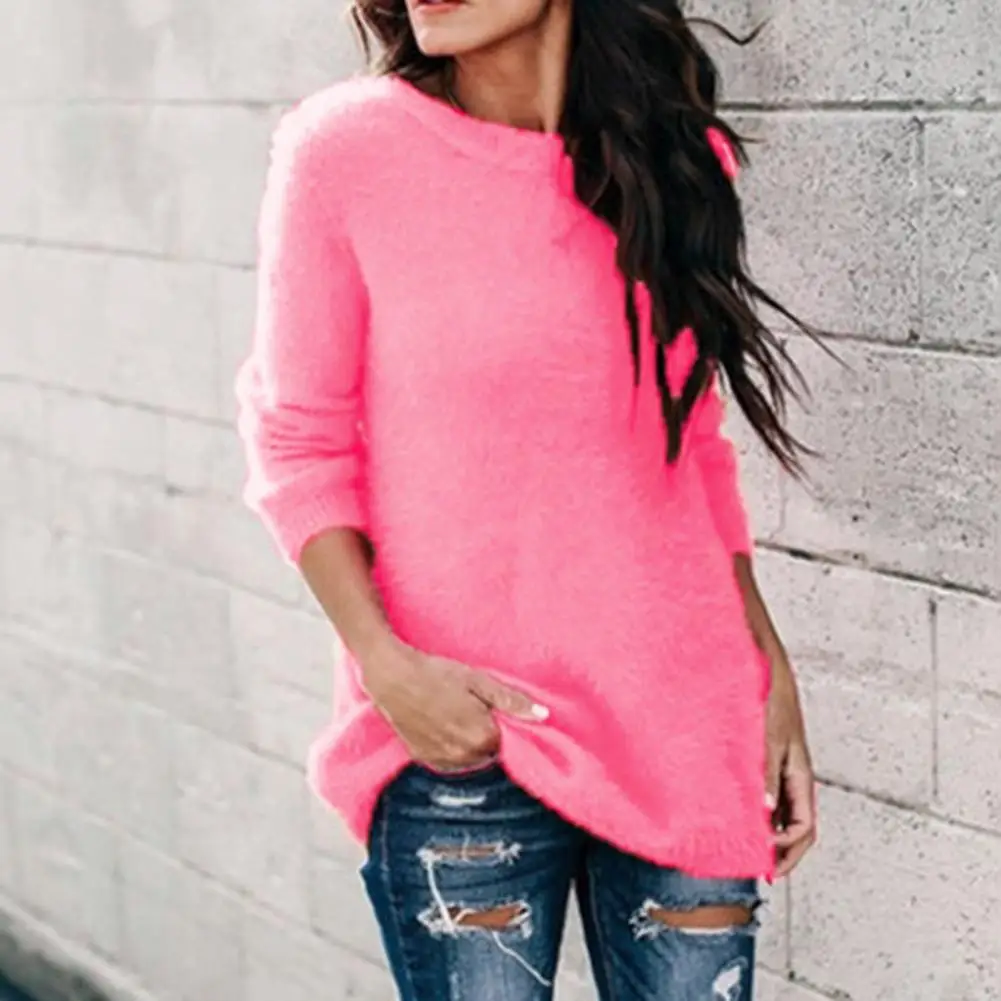

Solid Color Sweater Women Casual O Neck Sweaters for Women Loose Knitted Sweater Pullover Ladies Tops Knitwear S-5XL pull femme
