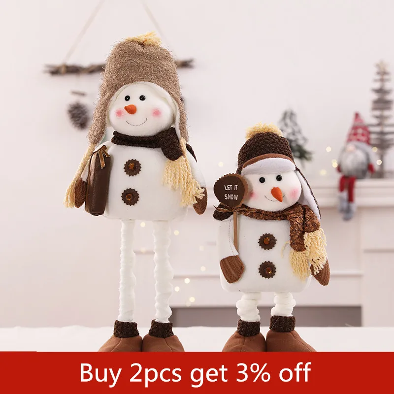 Выдвижной снеговик Рождественские куклы стоячие статуэтки Navidad елочные