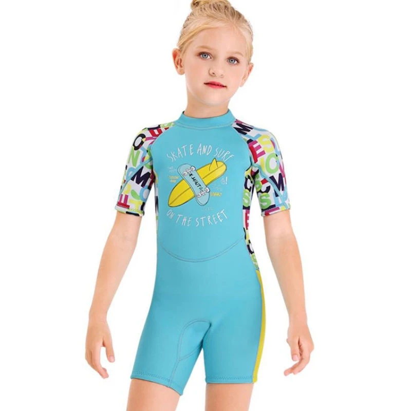 

Один комплект Новое поступление комбинезон с короткими рукавами Детский Гидрокостюм утолщение теплый подводного плавания серфинга купаль...