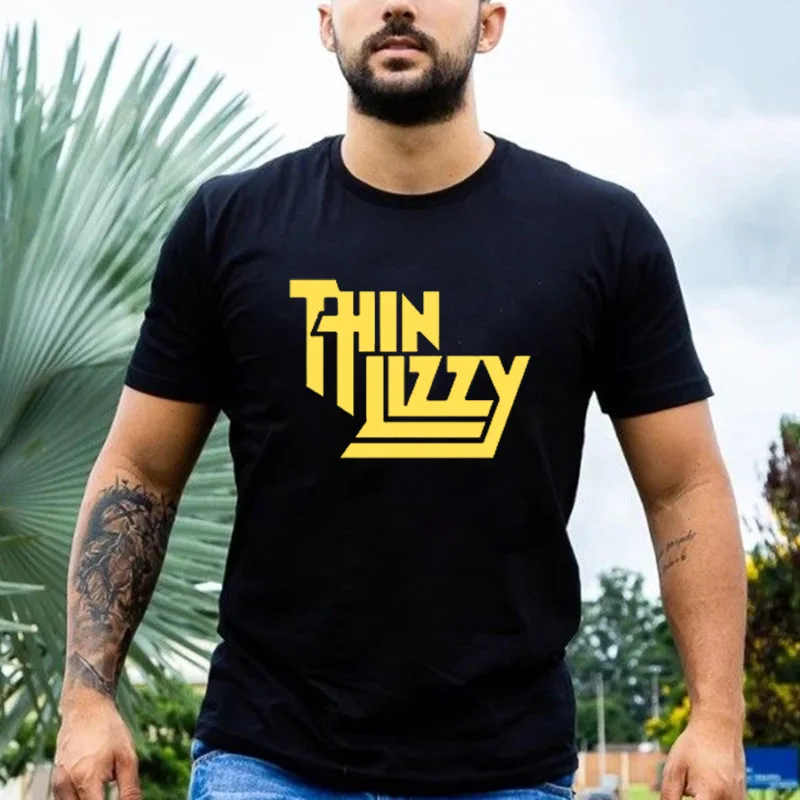 Тонкая мужская футболка с принтом Лиззи из тяжелого металла музыкальным