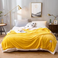 blankets for beds yellow color soft warm summer velvet blanket quilt square flannel blanket on the bed thickness throw blanket