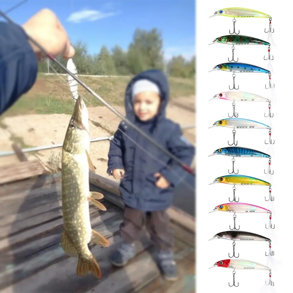Lixada 10PCS 0.6-1.8m Diving Minnow Fishing Lures 13.6g 110mm Artificial Bait Hard Lure with #4 Feather Hooks | Спорт и развлечения