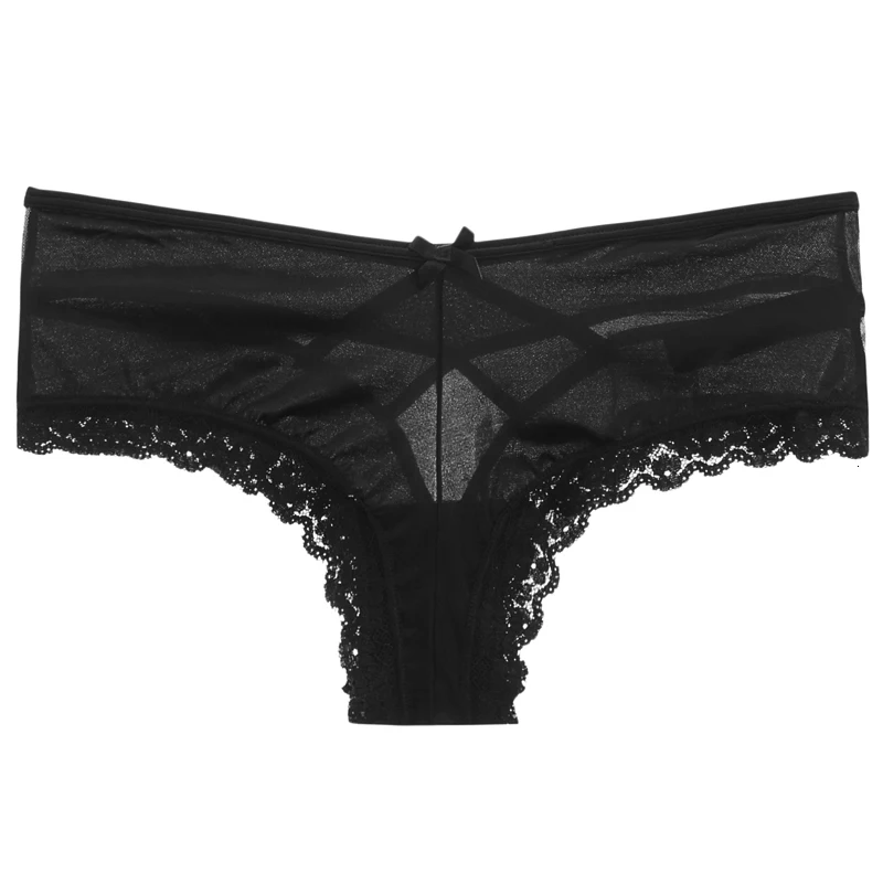 

Ажурные перекрестные бандажные сексуальные трусики, кружевное бесшовное нижнее белье с бантом, женское Прозрачное нижнее белье, однотонны...