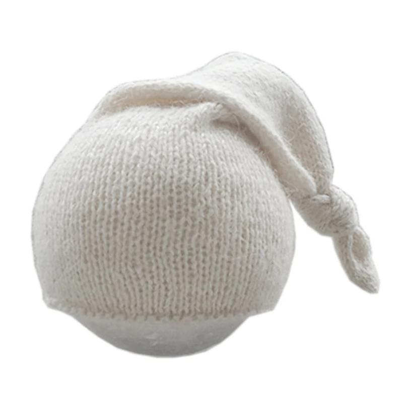 

Baby Knot Tail Hat Newborn Photography Props Infants Beanies Soft Mink Hair Cap for Photo Shooting Posing