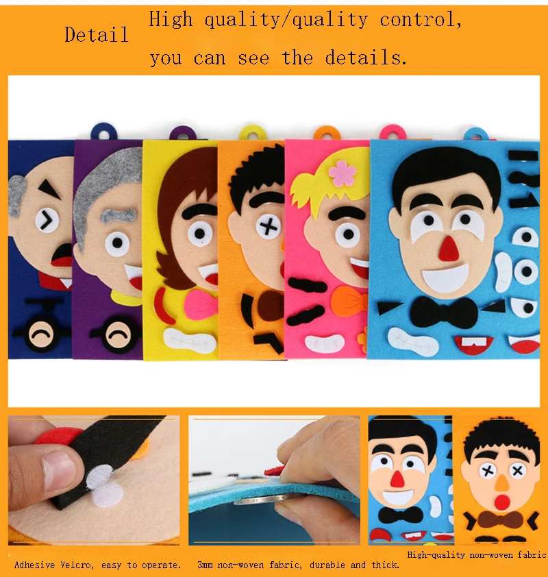 

Kids DIY Craft Toy Emotion Change Puzzle Funny Game 30CM Creative Facial Expression Baby Learning Educational Toys for Children