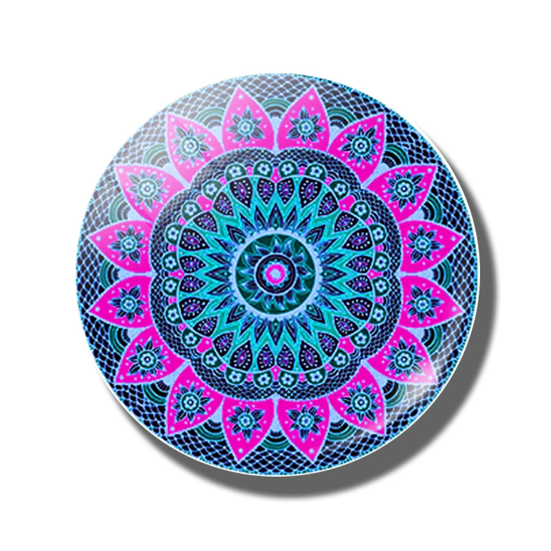 PACK OF 1 Мода Мандала магнит на холодильник 30 мм Стекло Круглый Кабошон декоративный холодильник магнитная наклейка домашняя отделка кухни инструмент - Цвет: PACK OF 1
