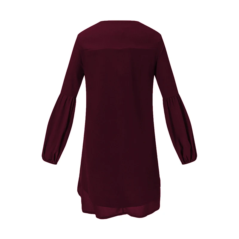

Women's Blouses Autumn Casual Loose Fashion Woman Blouses 2020 O Neck Sleeve Top Ladies Clothes Asymmetrical Blouse Tops