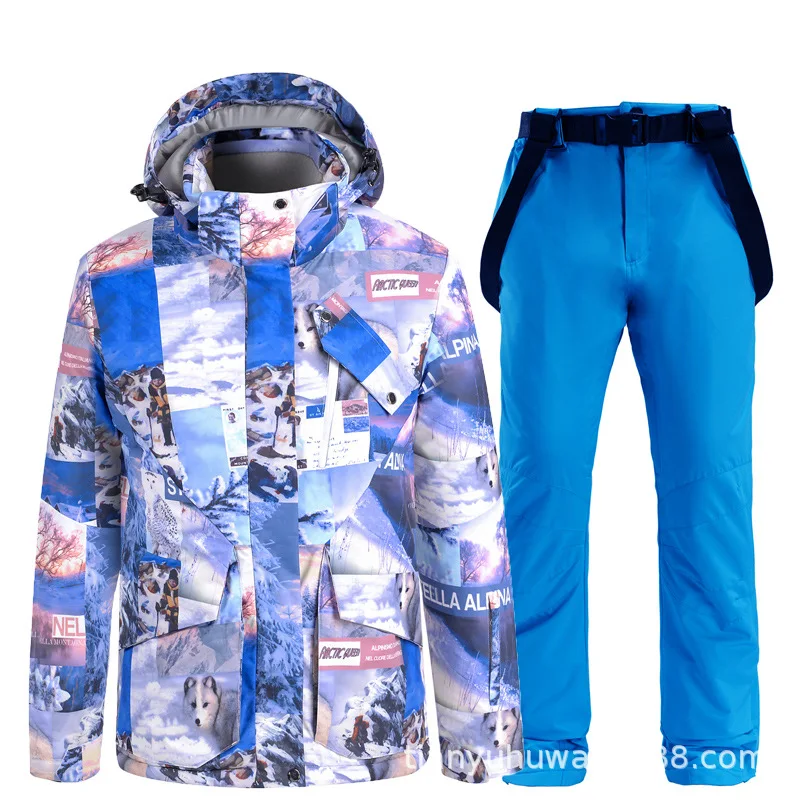 Ski Suit Men Women Windproof Waterproof Hot Ski Equipment Snowboard Jacket Outdoor Winter Warm Snow Jackets and Pants Men Brand
