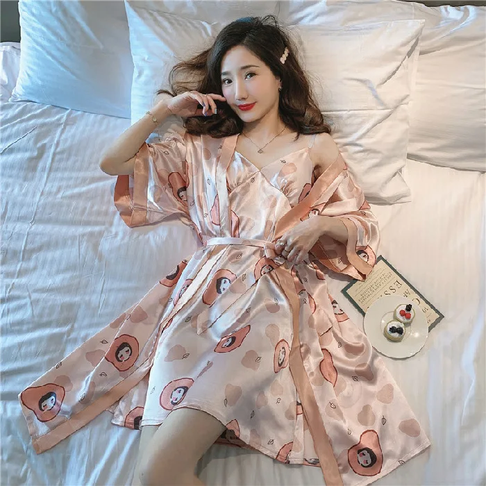 Пижама с подушечками для груди Женская пикантная ночная рубашка из