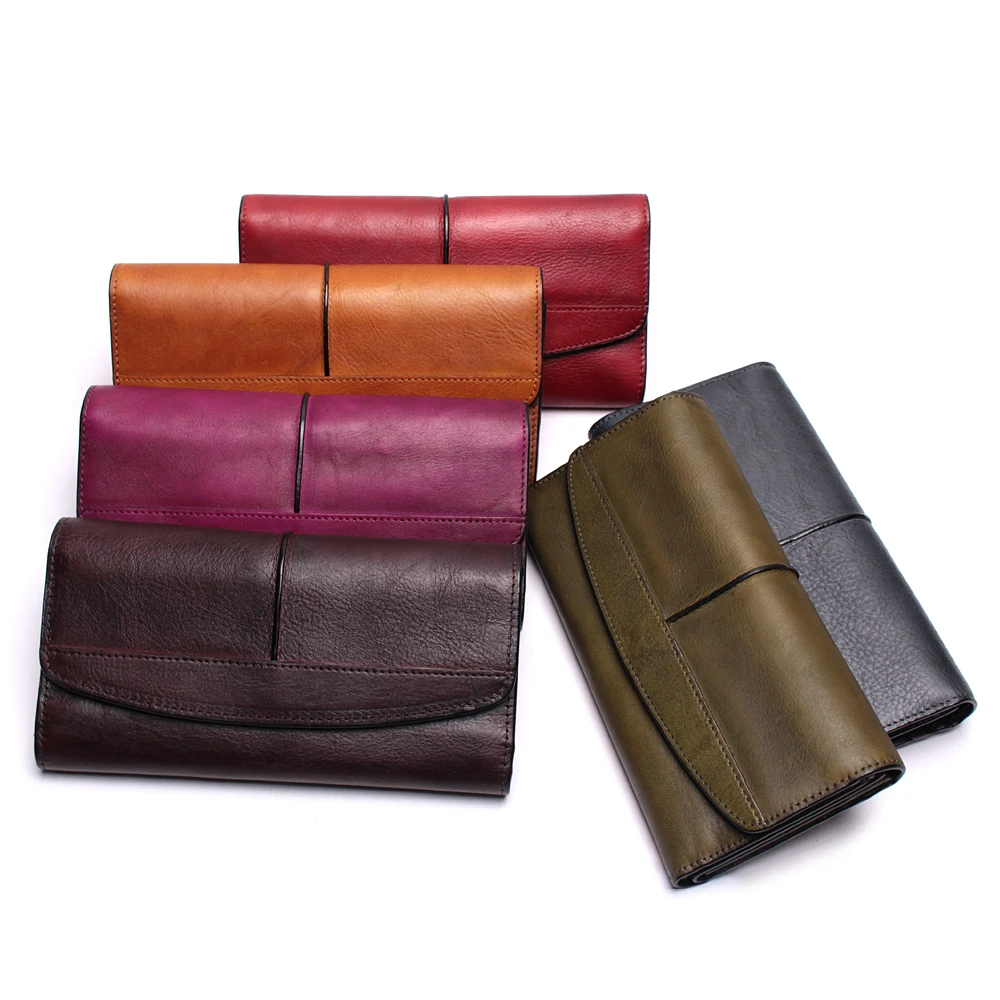 

Long Wallet Purse Vintage Genuine Leather Phone Bags Evening Clutches And Purses Genuine Leather Retro Karachi Wallet