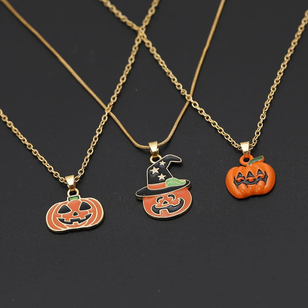 Новое ожерелье с черепом Хэллоуин звездами тыквой искусственной цепью маской