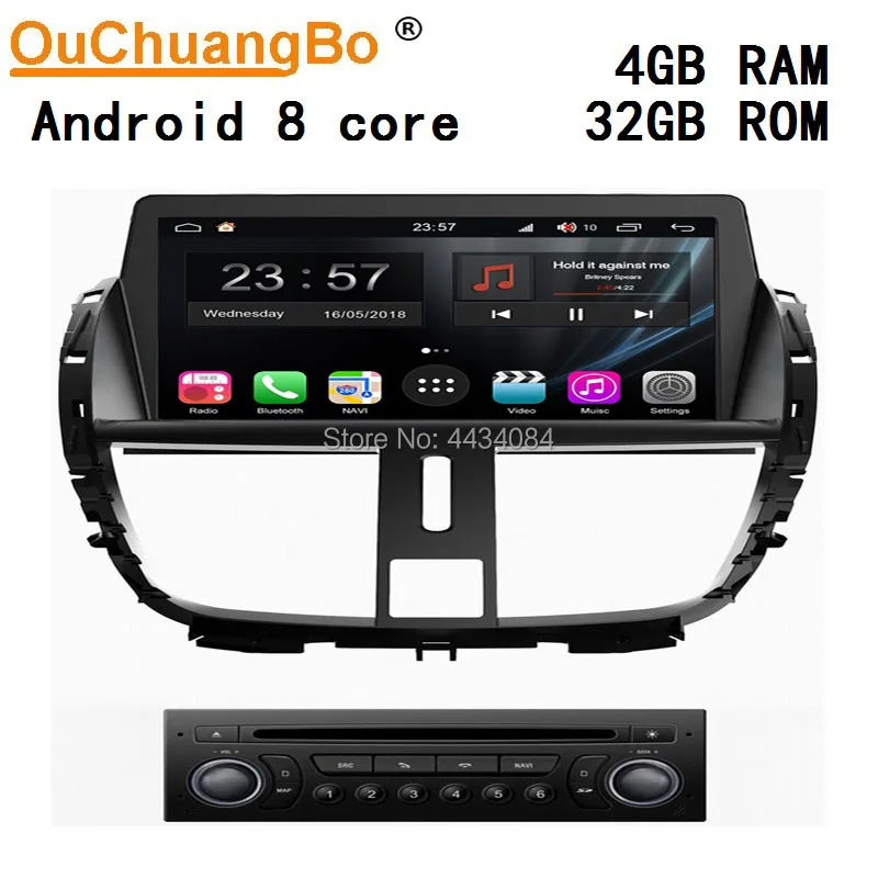 Автомобильный аудио стерео gps Ouchuangbo для Peugeot 207 поддержка 8 ядер usb swc mirror link Wi Fi S300