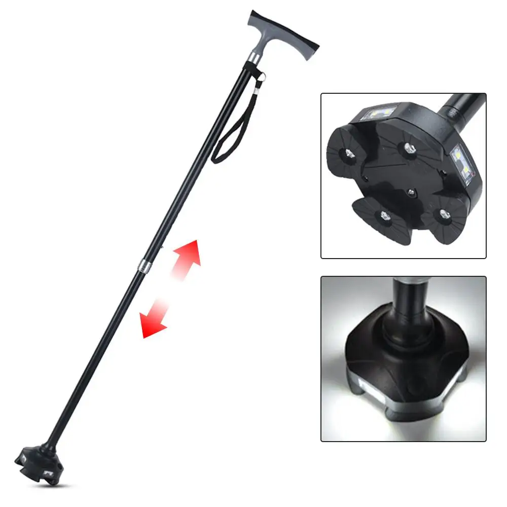 

Collapsible Telescopic Folding Cane Elder Cane LED Walking Trusty Sticks Elder Crutches for Mothers the Elder Fathers