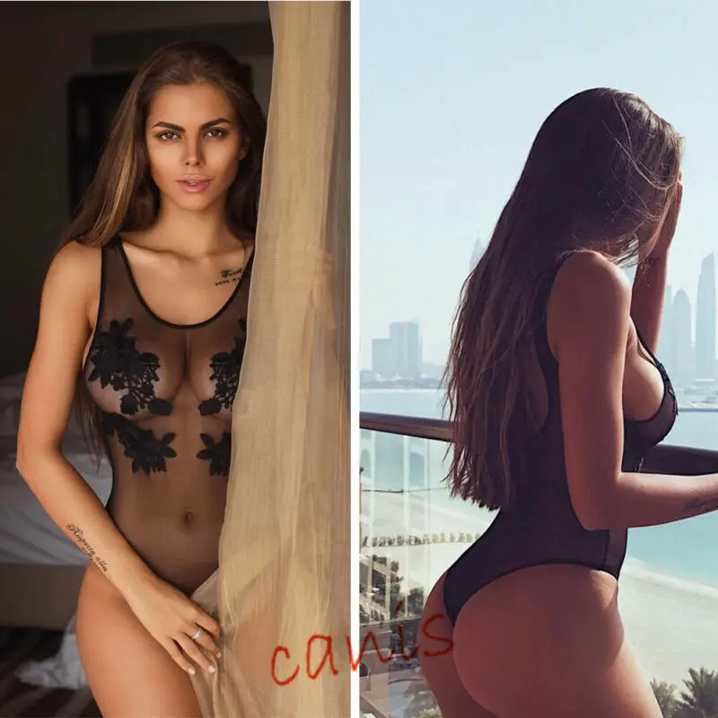 Прозрачный сетчатый цельный костюм вышитый Цельный купальник женский