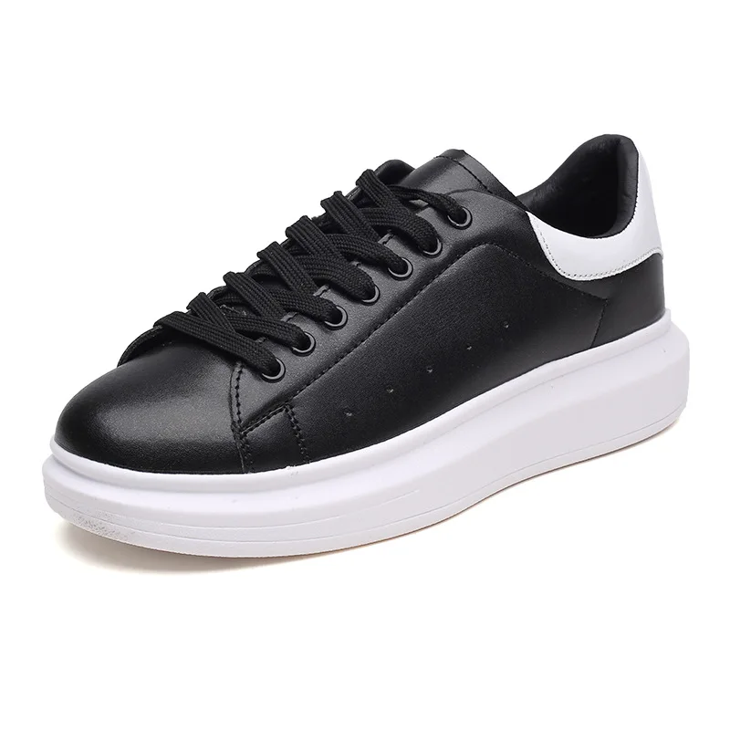 Кроссовки женские кожаные на платформе повседневная обувь плоской