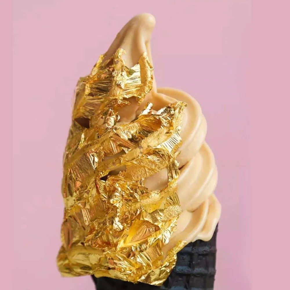 24K листовое золото Фольга Пособия по кулинарии напиток Еда десерт Art Украшение