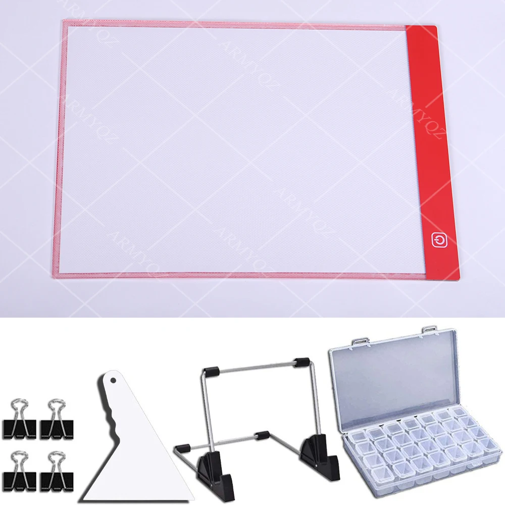 

Red A4 LED Light Pad Artcraft Tracing Light Box Copy Board Digital Tablets diamond Painting Drawing Tablet