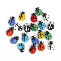 20pcslot mixed color ladybug shape lampwork glass beads loose spacer beads for jewelry making diy bracelet necklace accessories