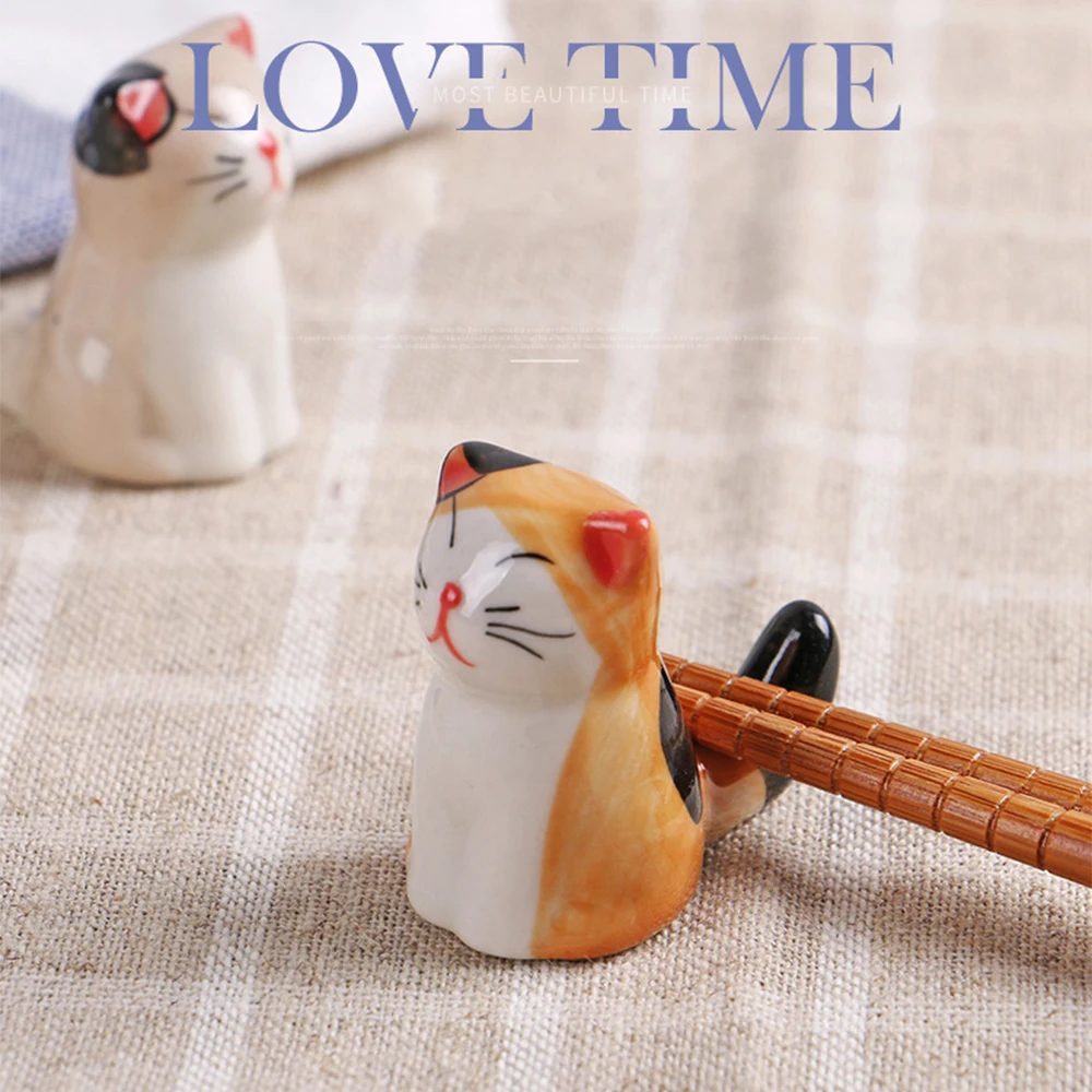 

3pcs/Set Cat Chopsticks Forks Holder Chopsticks Holder Spoon Holder Chopsticks Pillow Chopstick Rest Home Decoration